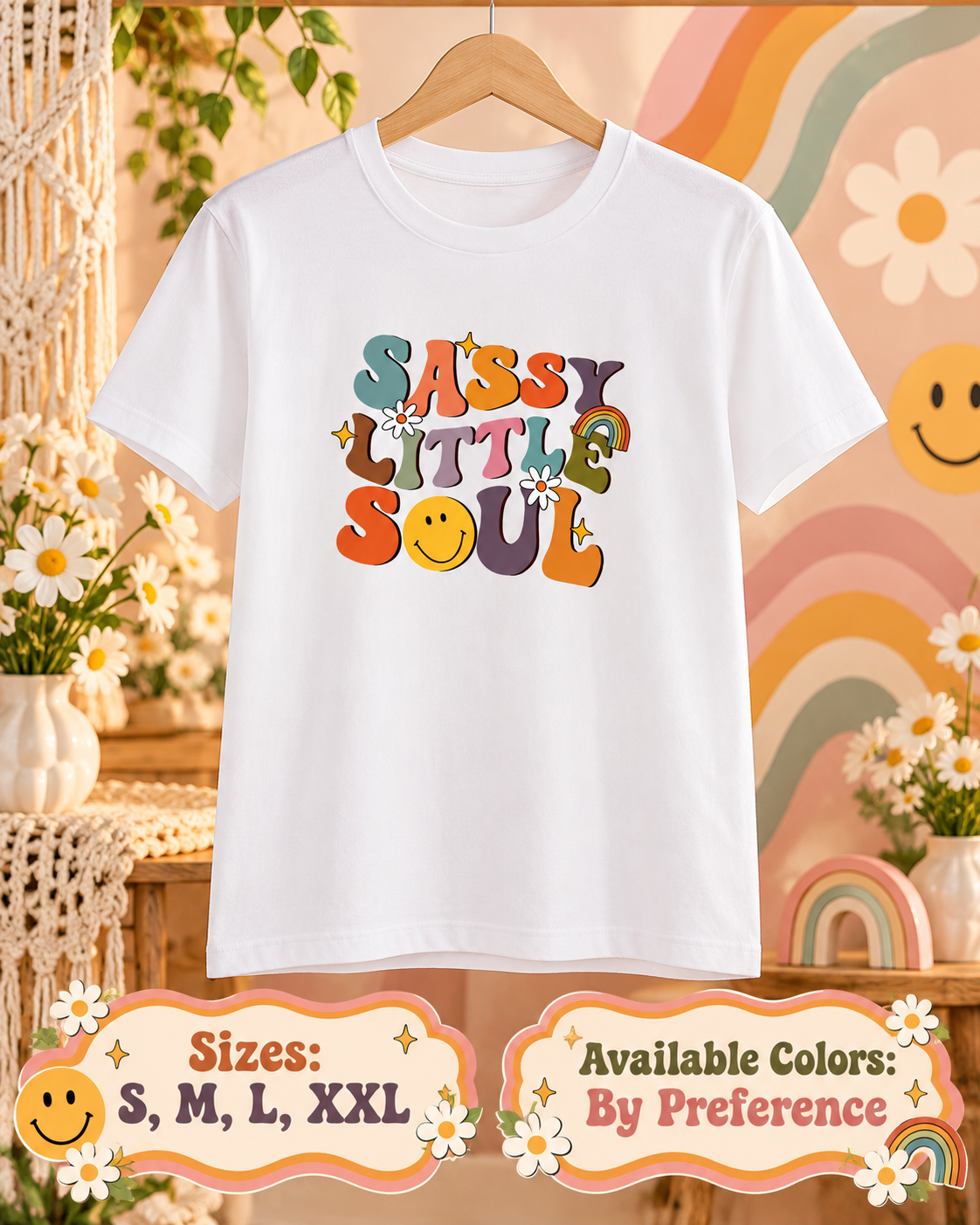 Sassy Little Soul Retro Graphic T-Shirt β Colorful DTF Printed Tee