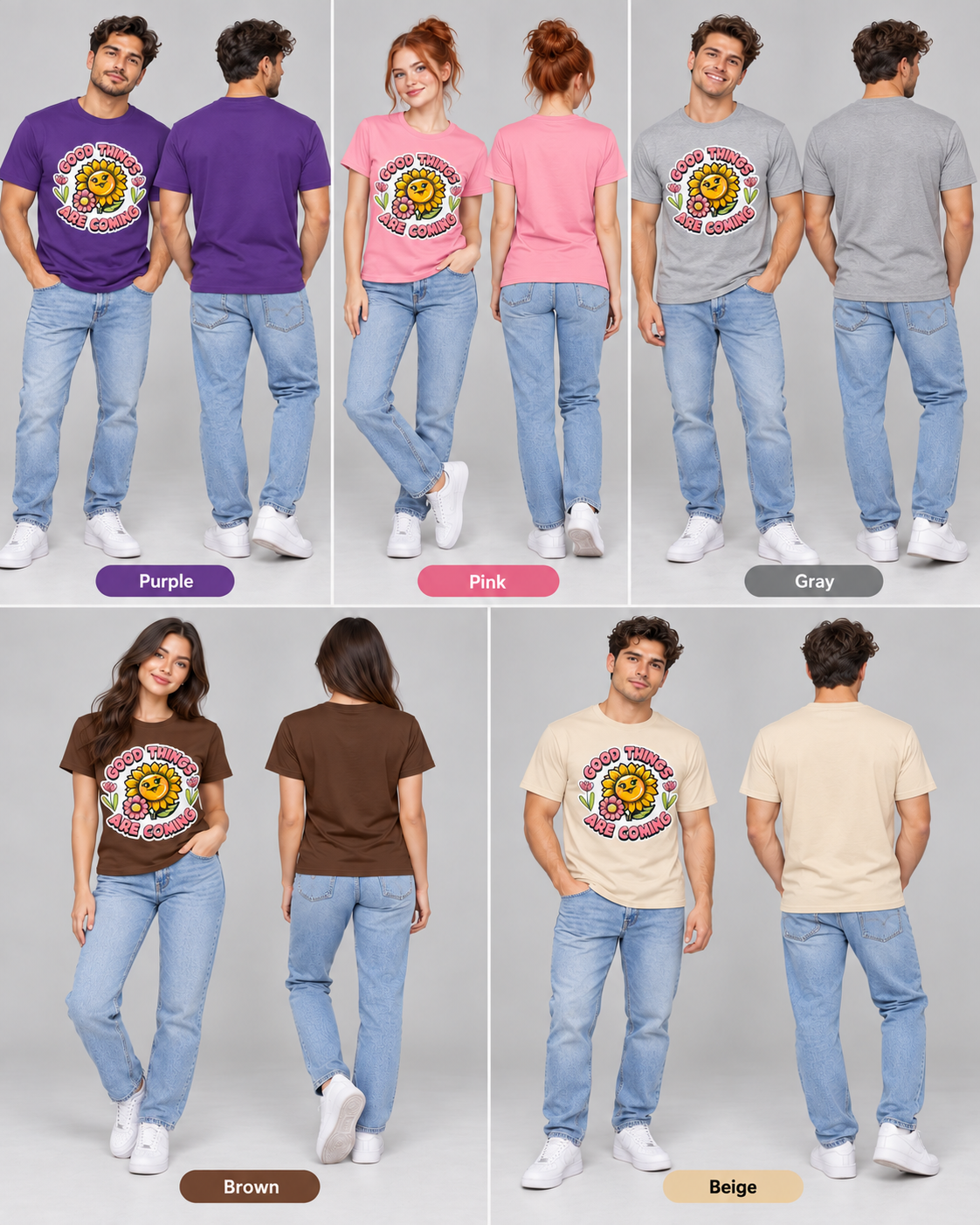 Good Things Are Coming Sunflower Graphic T-Shirt – Positive Vibes Unisex Tee