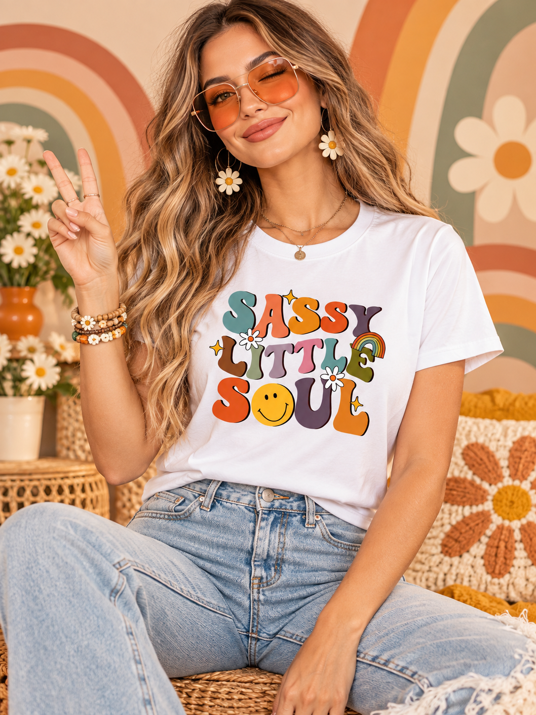 Sassy Little Soul Retro Graphic T-Shirt β Colorful DTF Printed Tee
