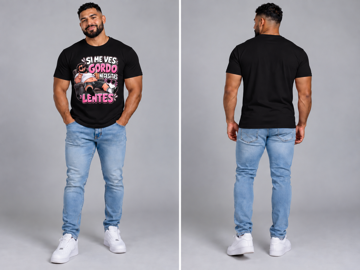 Si Me Ves Gordo, Necesitas Lentes” Funny Spanish Unisex T-Shirt – 100% Cotton DTF Graphic Tee