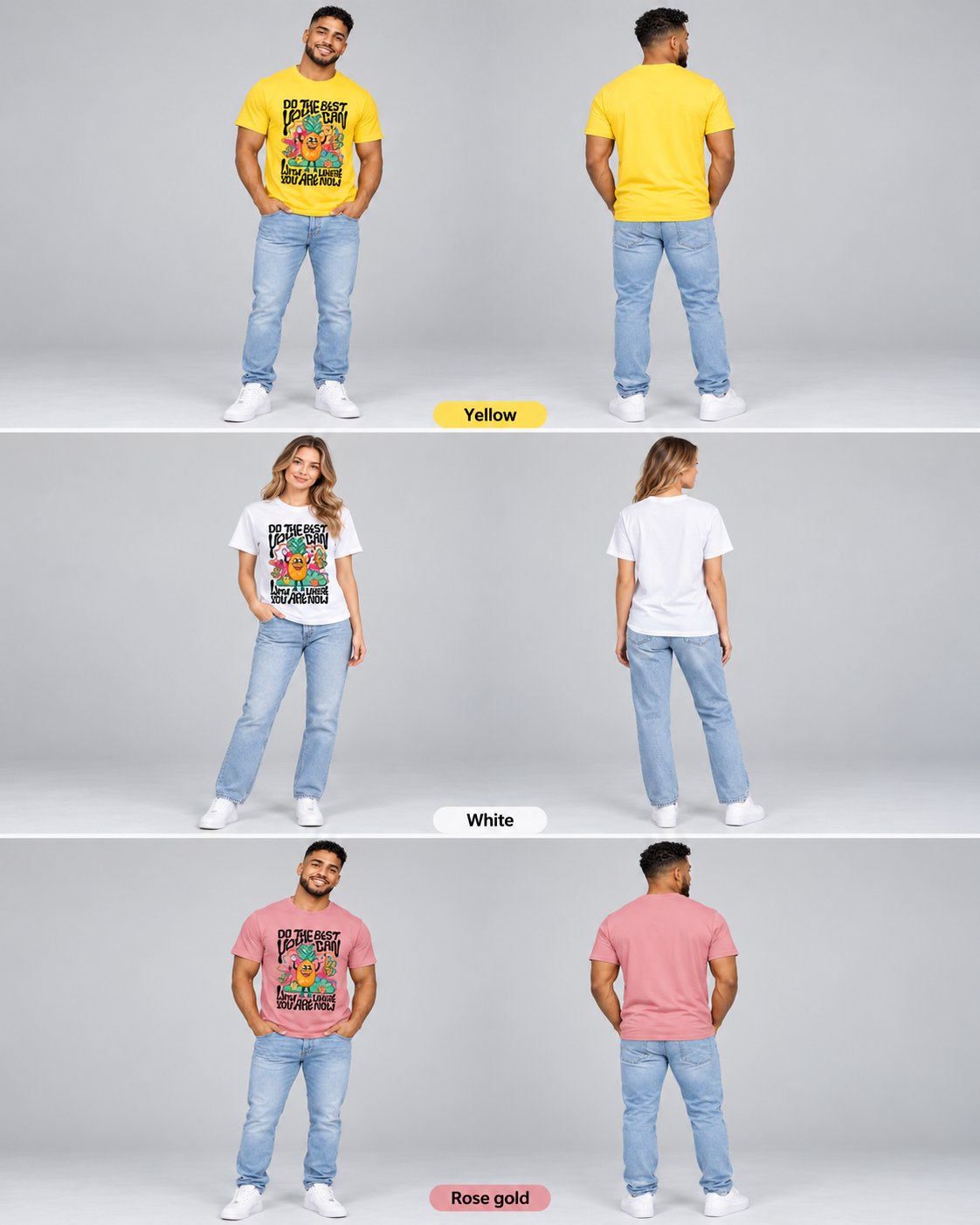 Camiseta gráfica "Do the Best You Can" – Camiseta unisex motivacional de piña
