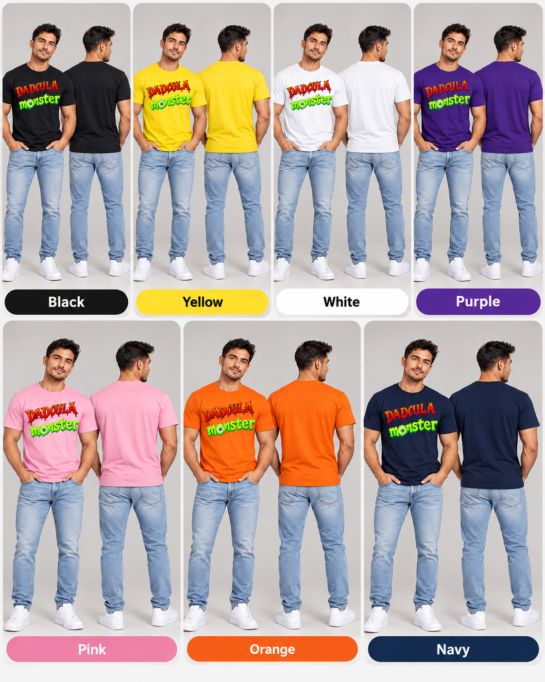 DADCULA MONSTER – Men’s Halloween DTF T-Shirt 🎃👻