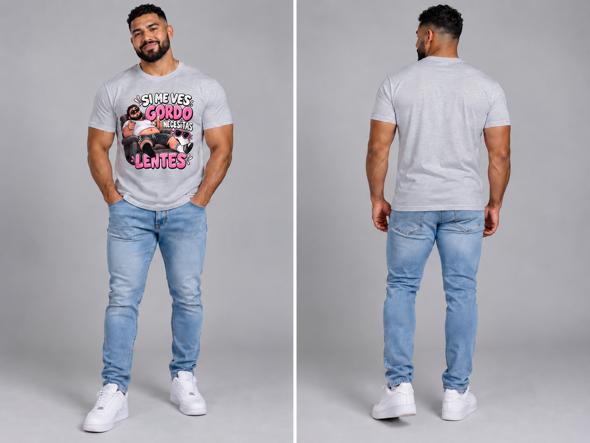 Si Me Ves Gordo, Necesitas Lentes” Funny Spanish Unisex T-Shirt – 100% Cotton DTF Graphic Tee