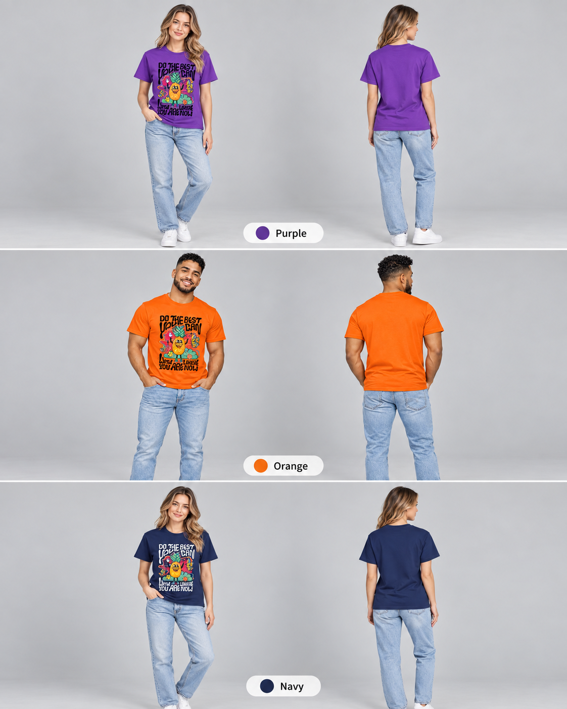Camiseta gráfica "Do the Best You Can" – Camiseta unisex motivacional de piña