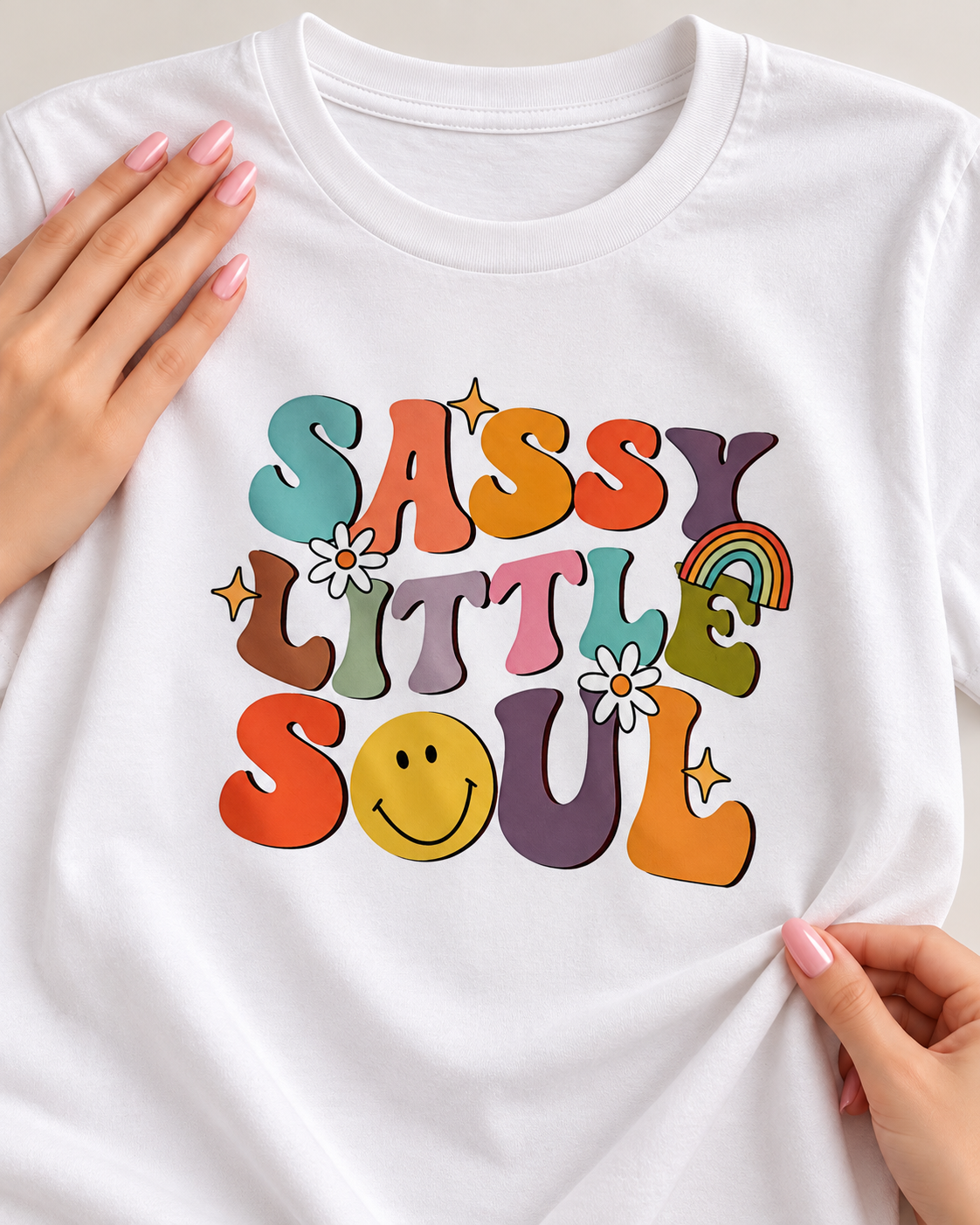 Sassy Little Soul Retro Graphic T-Shirt – Colorful DTF Printed Tee