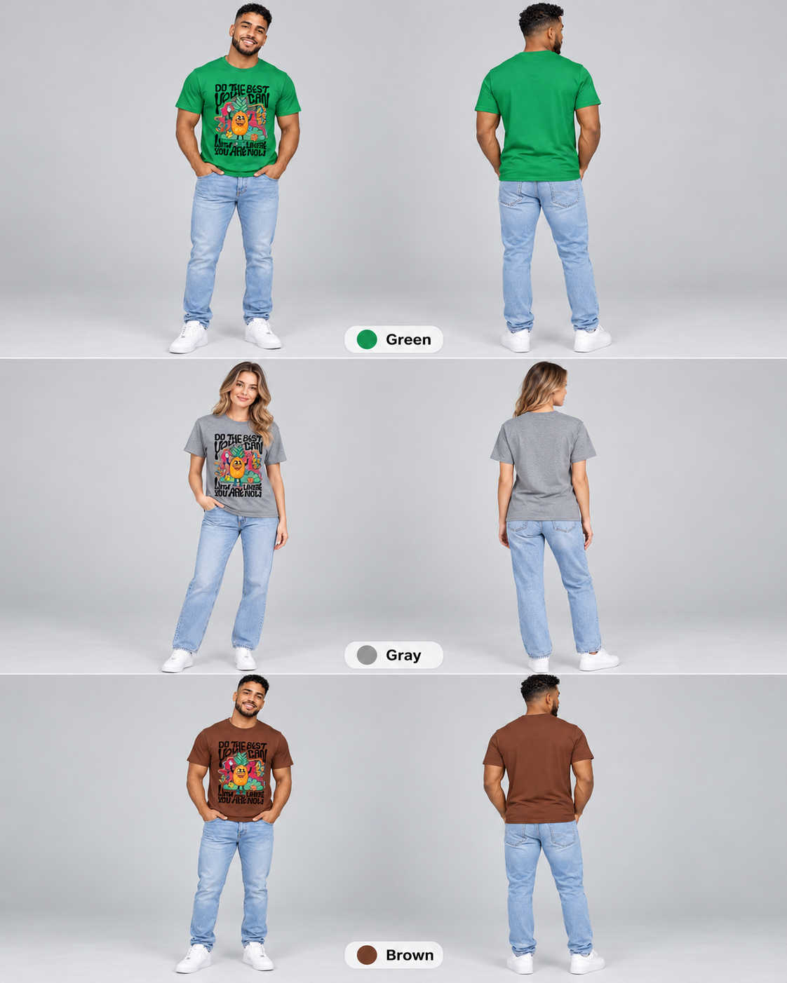 Camiseta gráfica "Do the Best You Can" – Camiseta unisex motivacional de piña