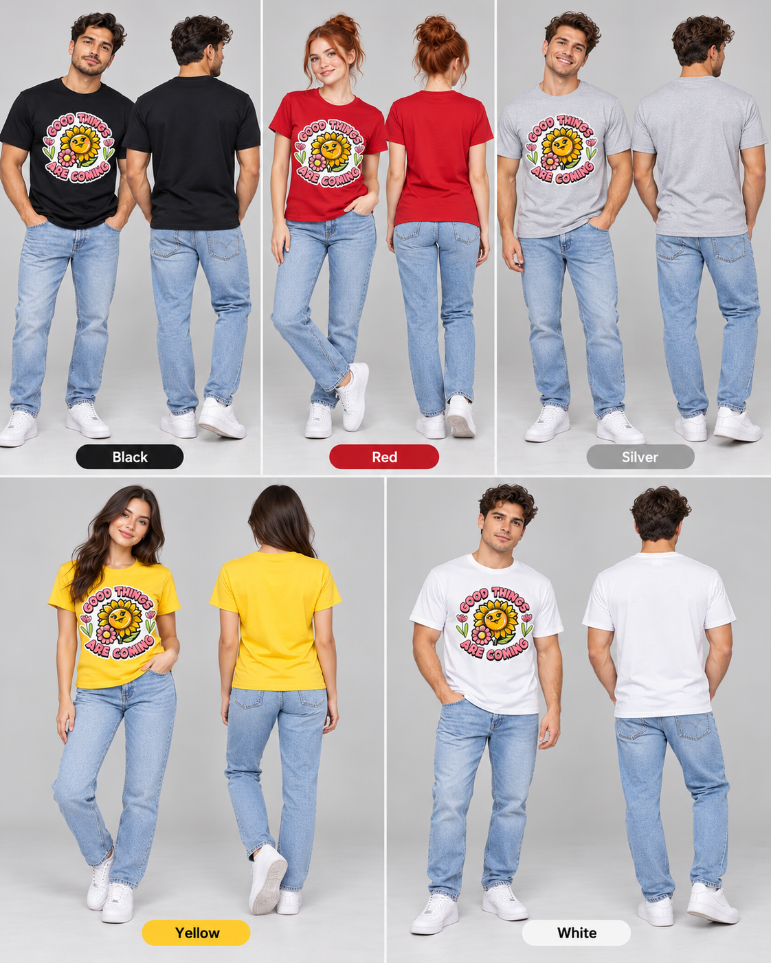 Good Things Are Coming Sunflower Graphic T-Shirt – Positive Vibes Unisex Tee