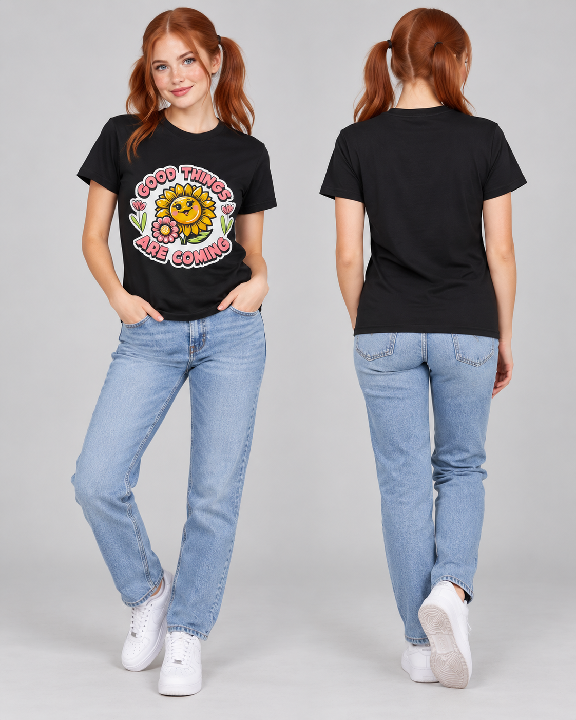 Good Things Are Coming Sunflower Graphic T-Shirt – Positive Vibes Unisex Tee