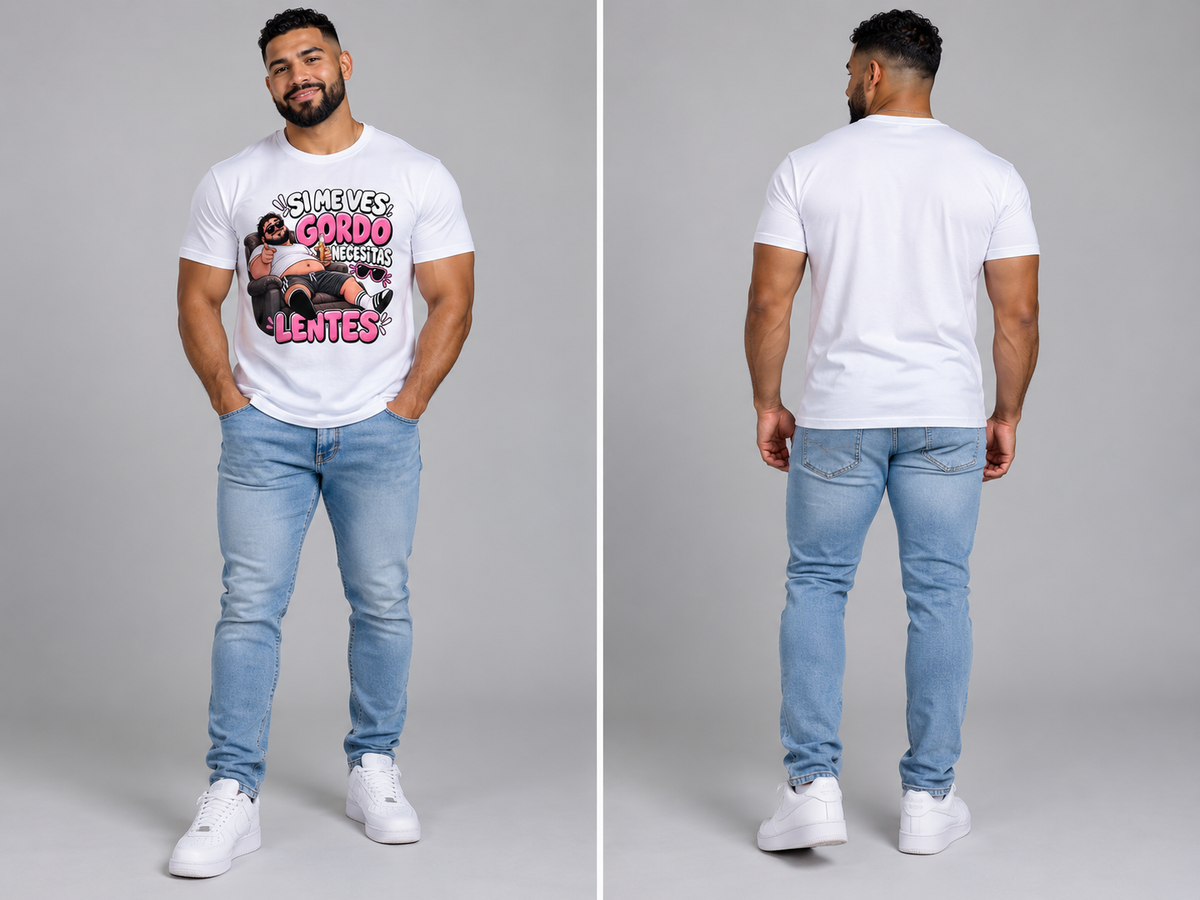 Si Me Ves Gordo, Necesitas Lentes” Funny Spanish Unisex T-Shirt – 100% Cotton DTF Graphic Tee