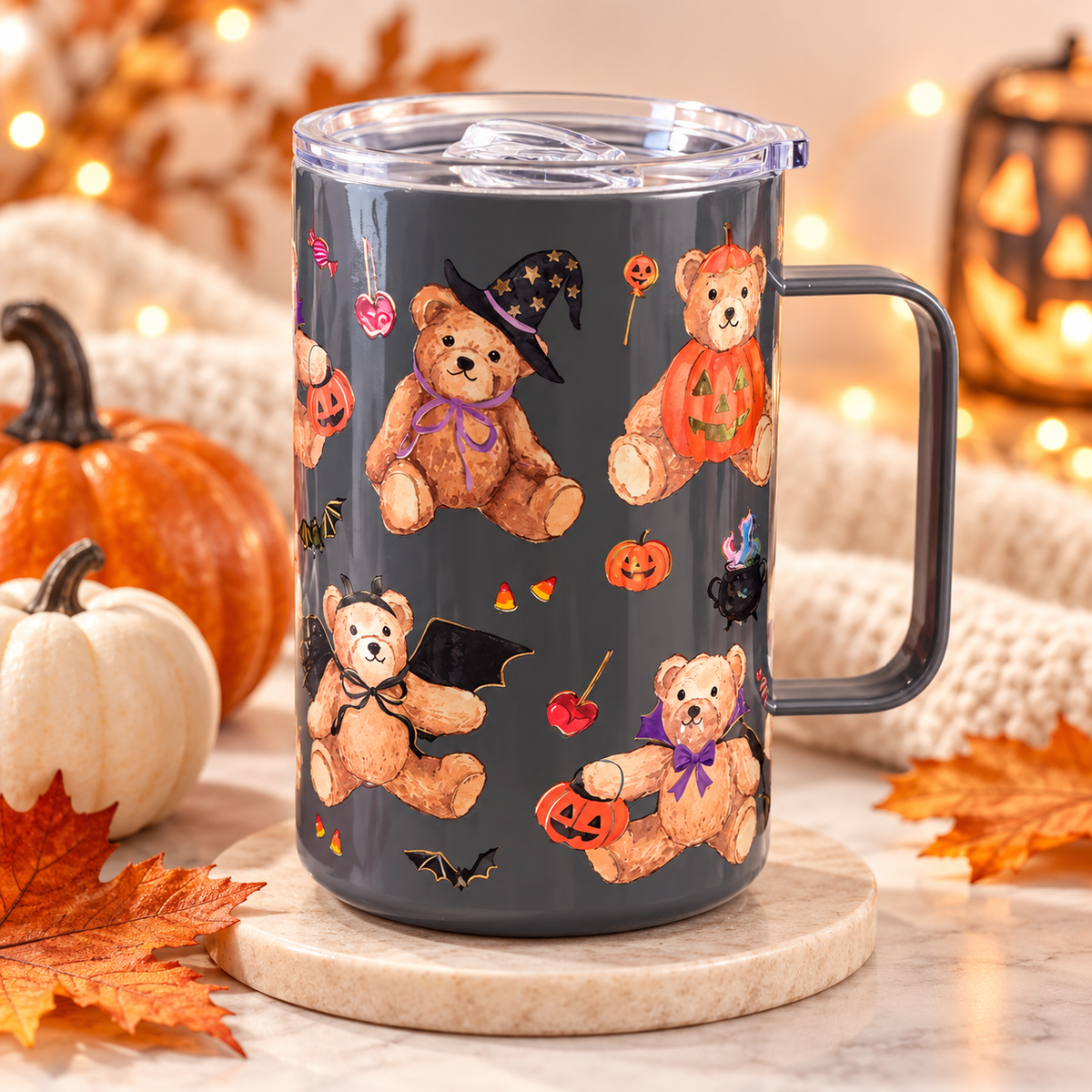 Halloween Teddy Bear Tumbler 🎃🧸