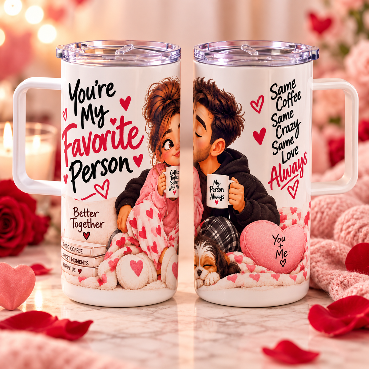 Favorite Person 20 oz Sublimated Tumbler – Romantic Couple Gift with Handle & Lid 💕