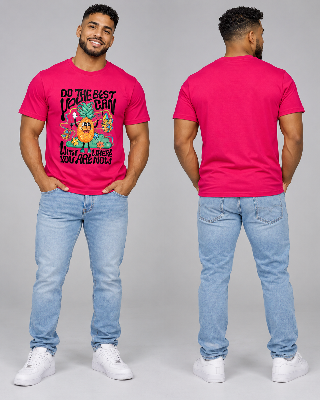 Camiseta gráfica "Do the Best You Can" – Camiseta unisex motivacional de piña