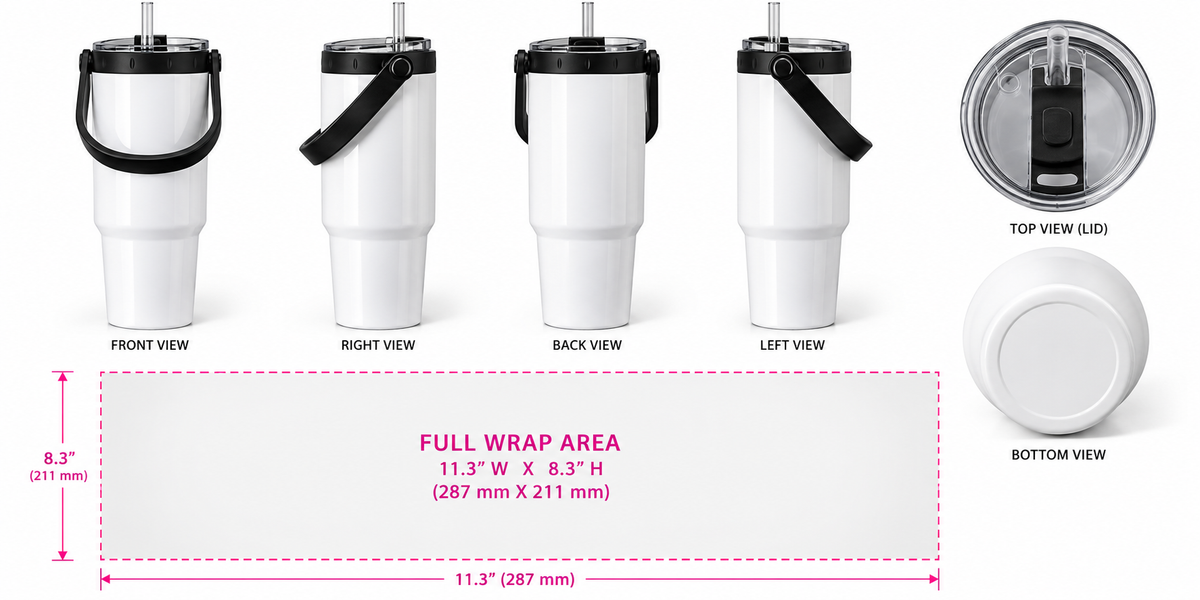 Personalized 40 oz Tumbler with Handle & Straw