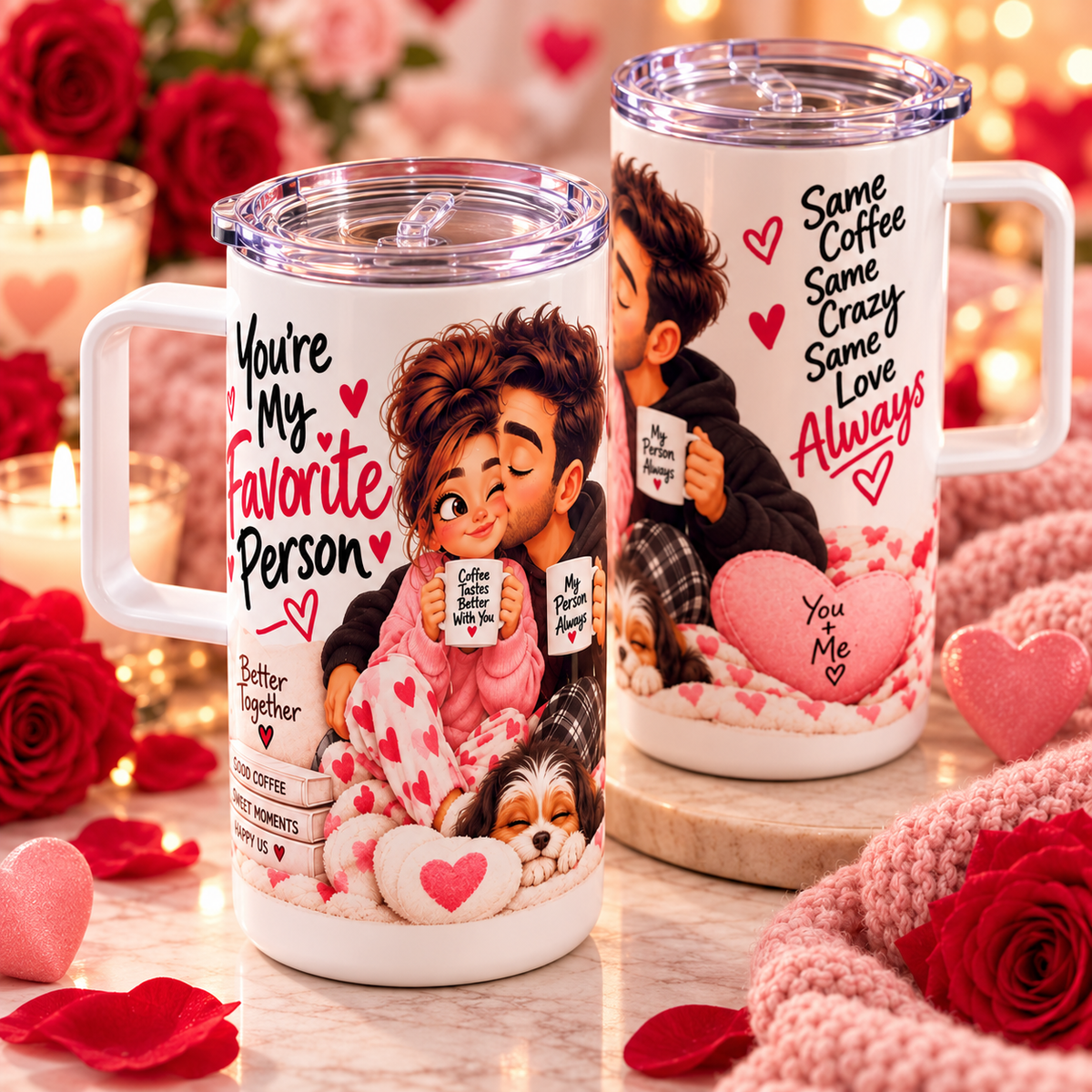 Favorite Person 20 oz Sublimated Tumbler – Romantic Couple Gift with Handle & Lid 💕