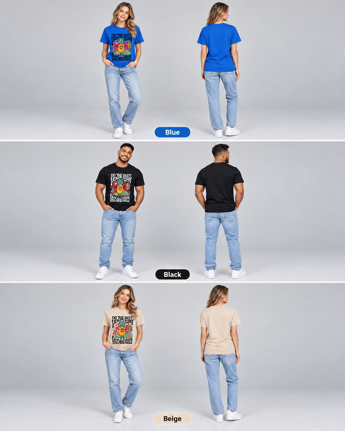 Camiseta gráfica "Do the Best You Can" – Camiseta unisex motivacional de piña