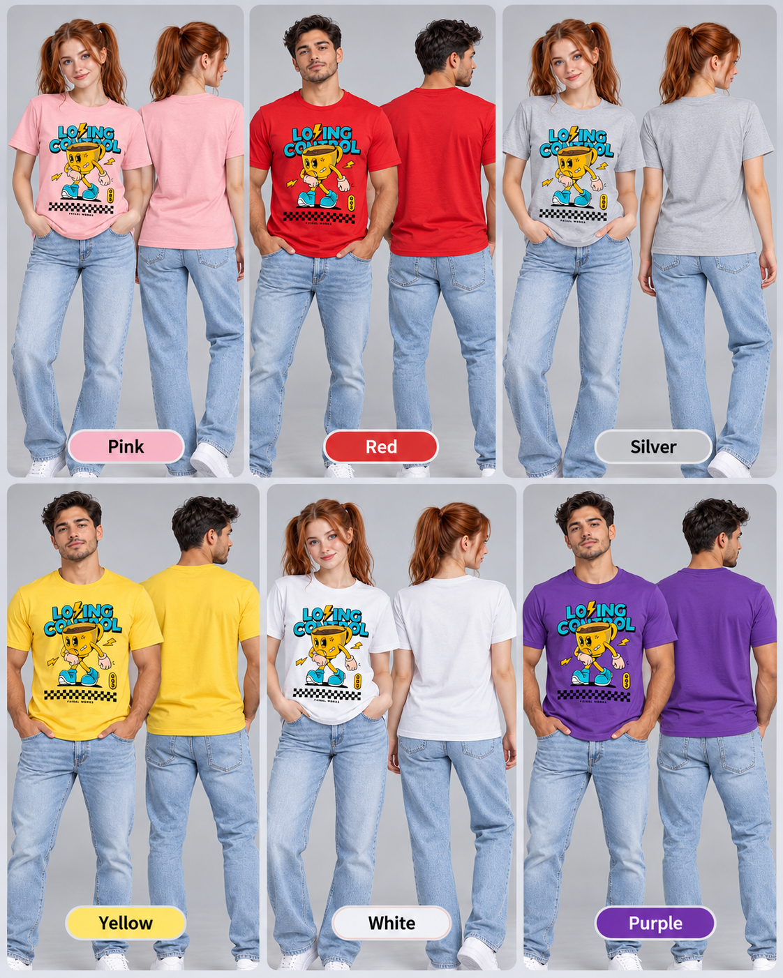 Losing Control Coffee Graphic T-Shirt – Funny Caffeine Unisex DTF Tee