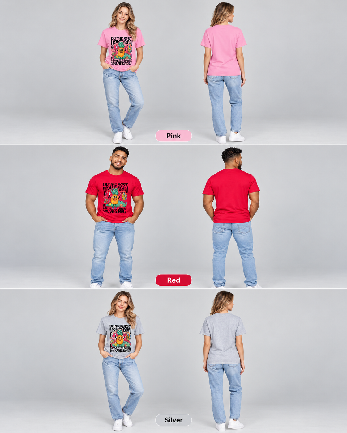 Camiseta gráfica "Do the Best You Can" – Camiseta unisex motivacional de piña